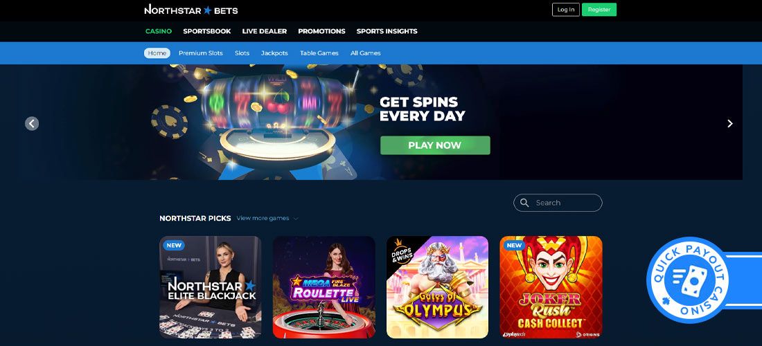 Screenshot of the Northstar Bets casino games page