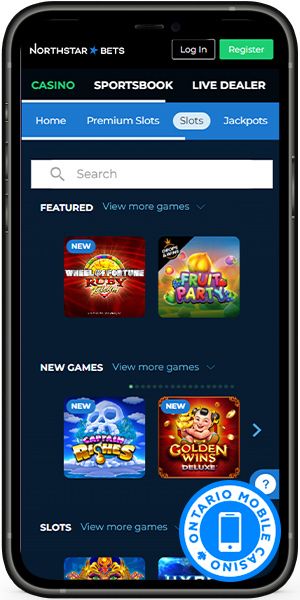 Mobile screenshot of the Northstar Bets Casino main page