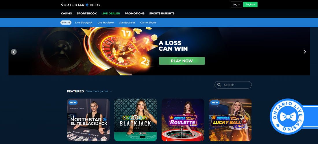 Screenshot of the Northstar Bets Live Games page