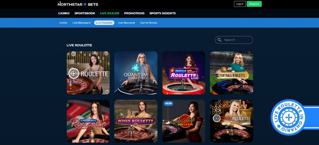 Screenshot of the Northstar Bets Casino Live Roulette page