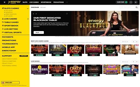 Go to Energy Casino’s website