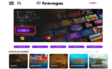 Visit the Fire Vegas Casino website