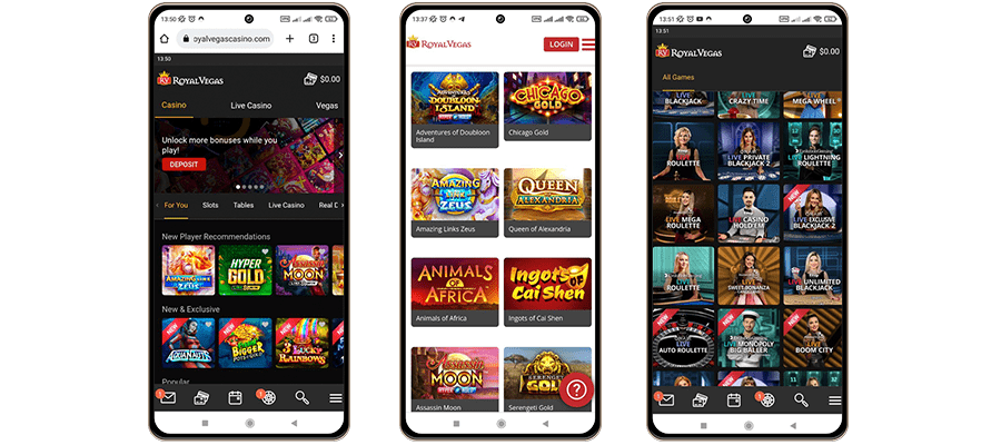 Royal Vegas Mobile Applications