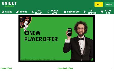 Follow a registration link in this review and open the Unibet Ontario website