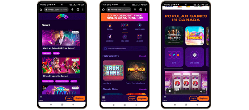 Wheelz Casino Mobile Applications
