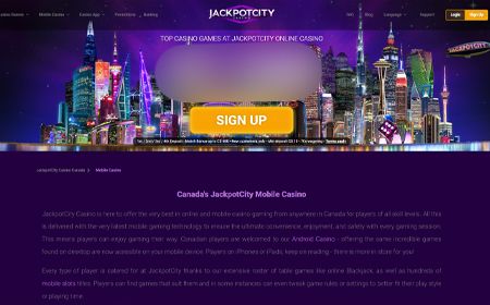 Open Jackpot City casino online website
