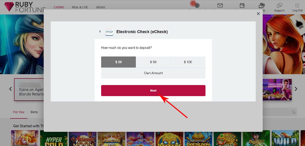 How to Make a Deposit Using eCheck - Step 4