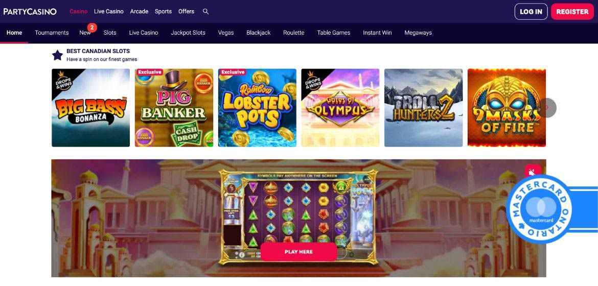 Party Casino main page